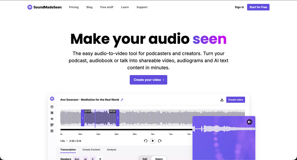 Best Audiogram Maker for Podcasters: SoundMadeSeen Lifetime Deal (59% Off)
