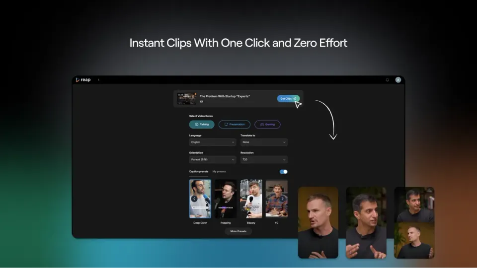 CapCut Alternative: reap AI Lifetime Deal on AppSumo (95% Off)